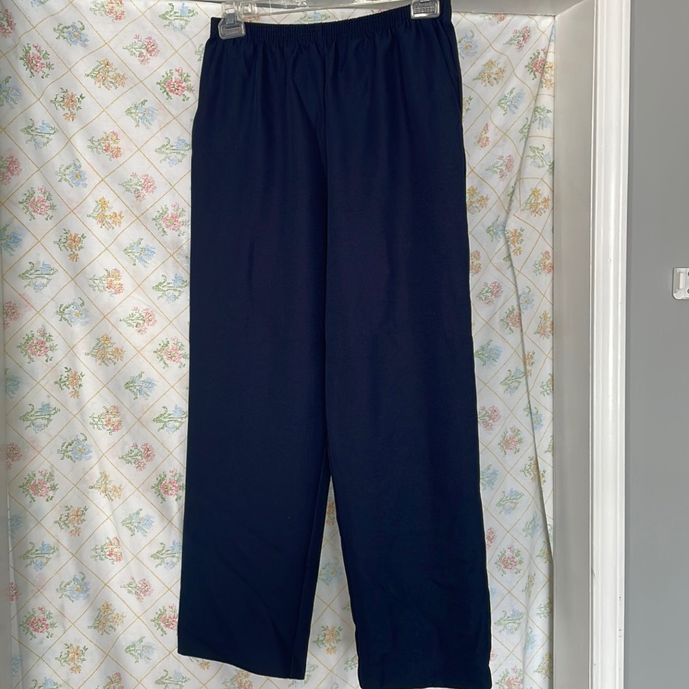 Alfred Dunner 14 100% polyester slacks, elastic waist side pockets